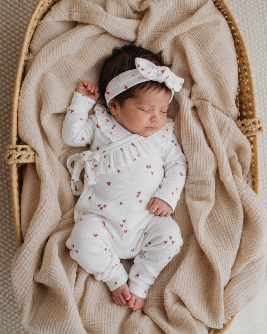Boxpakje Met Strikje Ruffle Little Hearts - Clay Pink