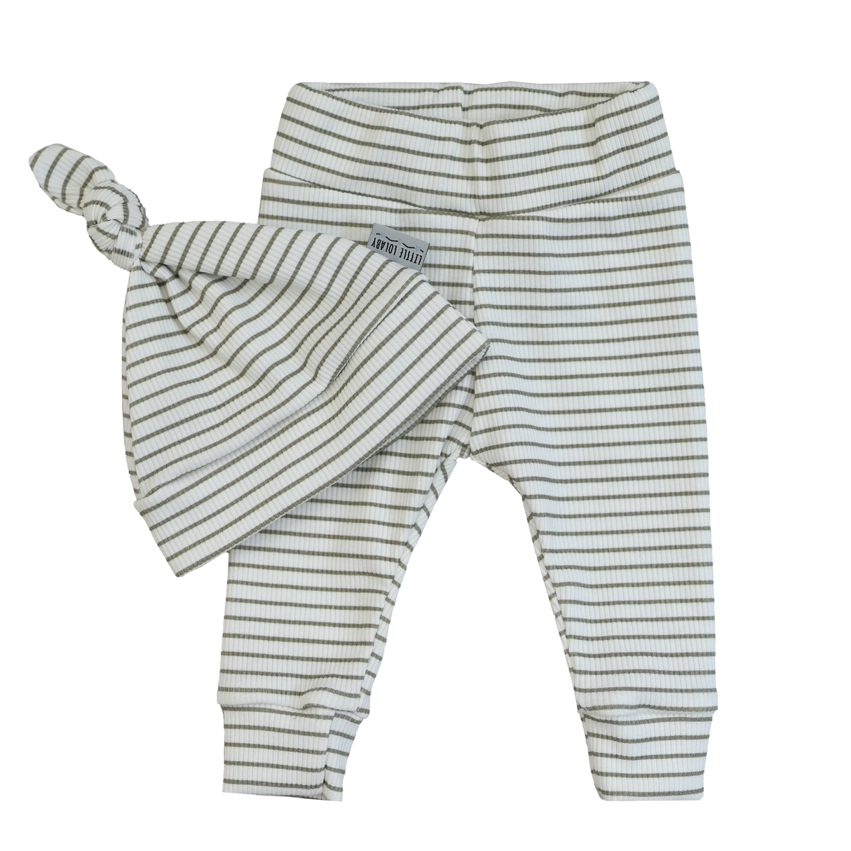 Newborn Muts + Broek - Stripes Olive Green