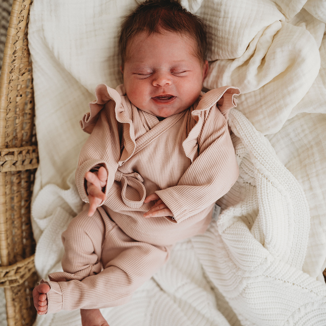 Overslagshirt Ruffle - Nude Pink