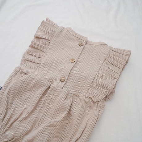 Bodysuit Ruffles Rib - Beige