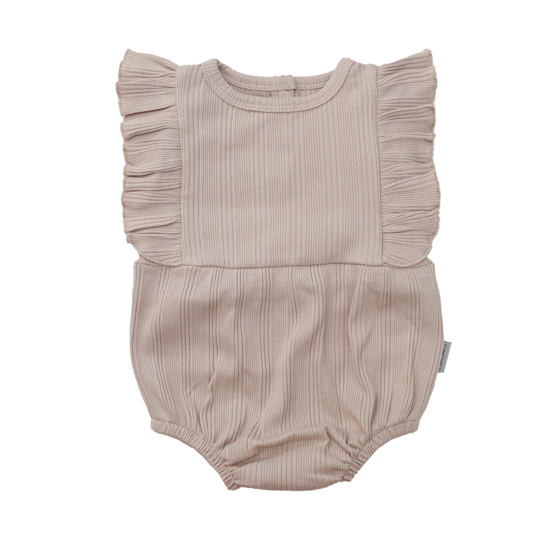 Bodysuit Ruffles Rib - Beige