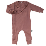 Boxpakje Met Strikje Rib Ruffle - Clay Pink