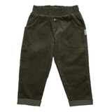 Broek Washed Corduroy  - Dark Olive Green