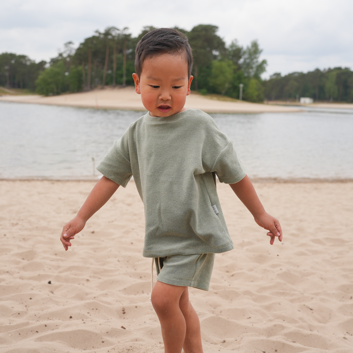 Oversized Shirt Badstof - Sage