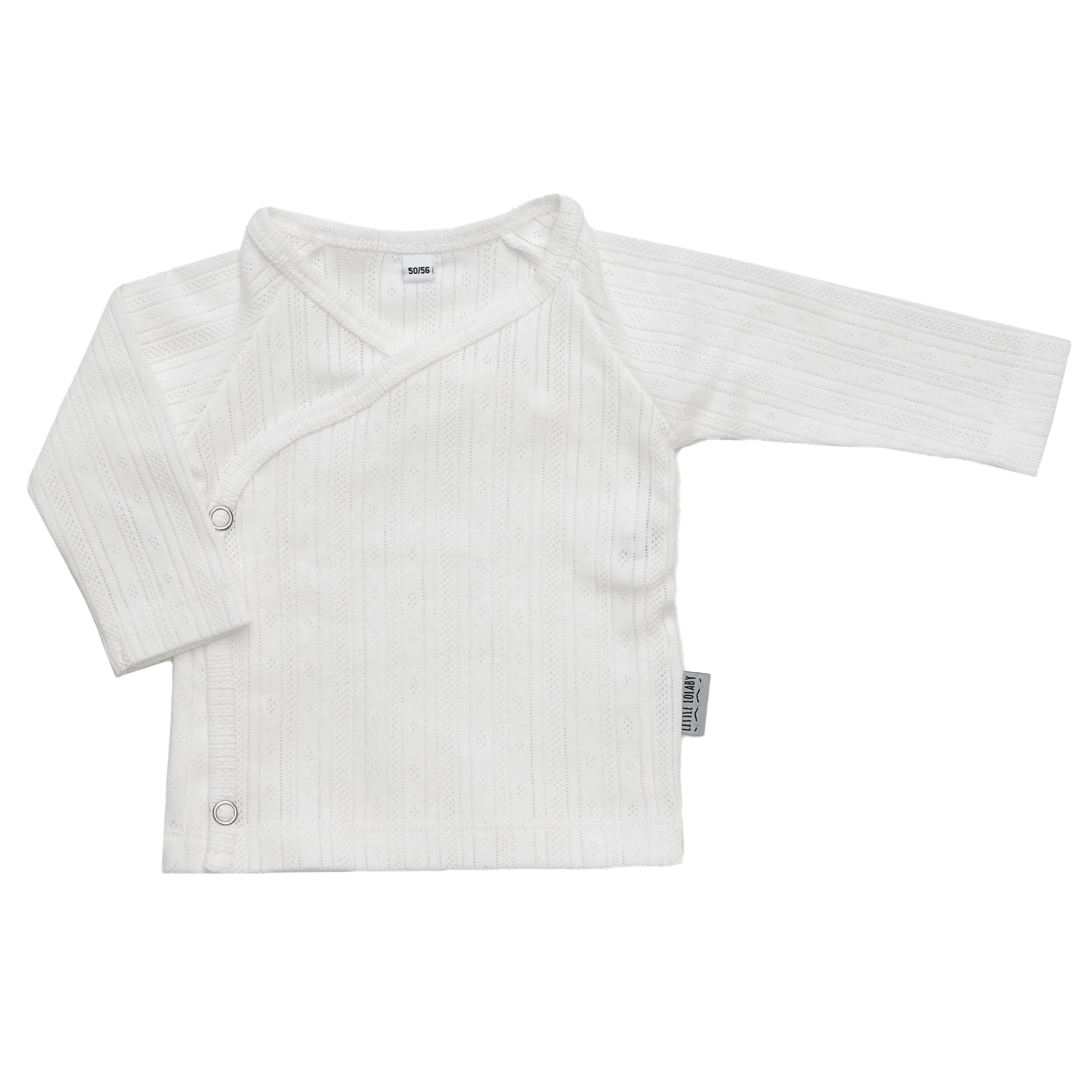 Overslagshirt Pointelle Stripes - Ecru